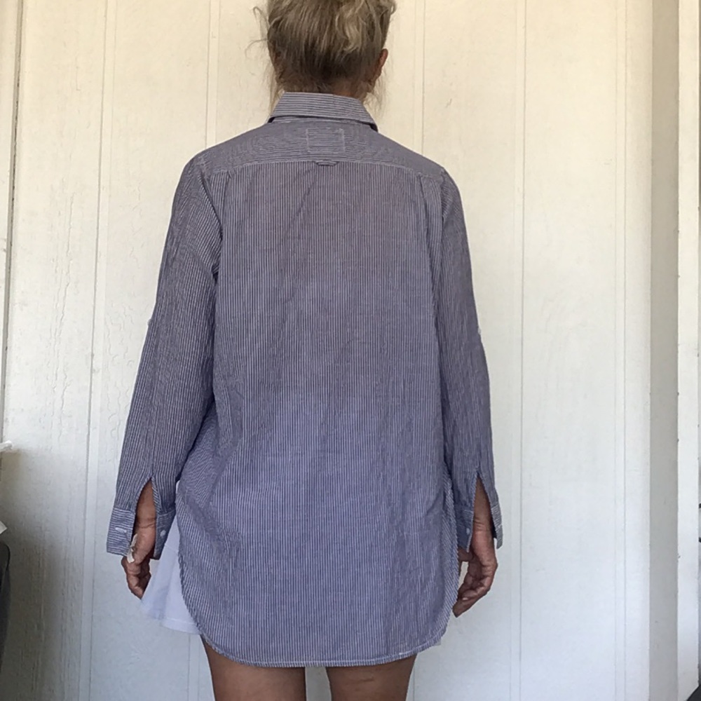 Rails Ella Slate/White Pinstripe Button Up Shirt … - image 5